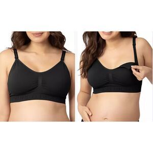 NEW Kindred Bravely Nursing Bra Black Busty 2X Seamless Pump Friendly NWT